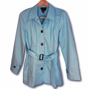 Bright Aqua Blue Spring Belted Coat / Jacket by Jules & Leopold Size L